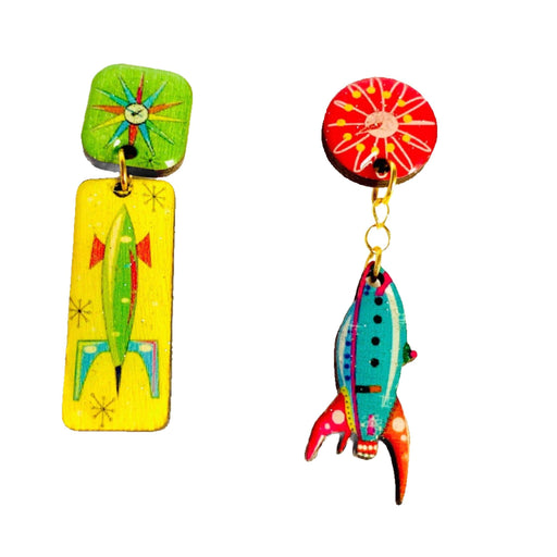 Quirks! earrings Mis-matched Rocket Statement Earrings by Rosie Rose Parker