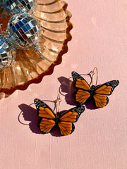 Quirks! Earrings Monarch Butterflies Acrylic Statement Earrings