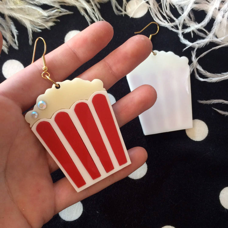 Quirks! Earrings Movie Popcorn Acrylic Statement Earrings