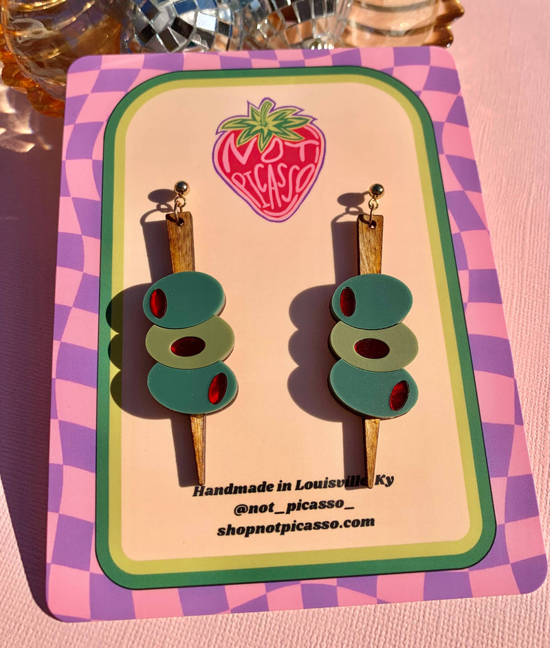 Quirks! Earrings Olive the Feels Acrylic Statement Earrings