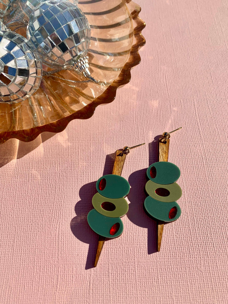 Quirks! Earrings Olive the Feels Acrylic Statement Earrings