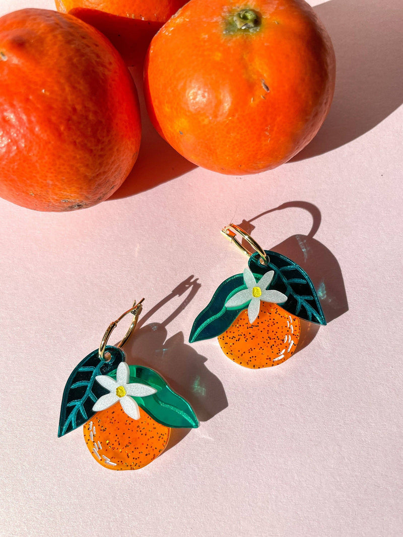 Quirks! Earrings Orange Dangle Earrings