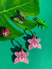 Quirks! Earrings Orchids Acrylic Earrings