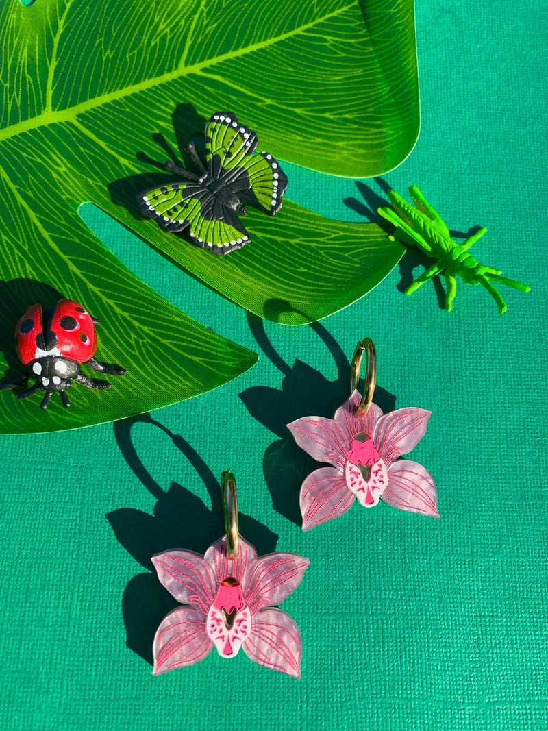Quirks! Earrings Orchids Acrylic Earrings
