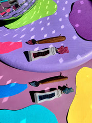 Quirks! Earrings Paint Tube and Brush Statement Acrylic Earrings