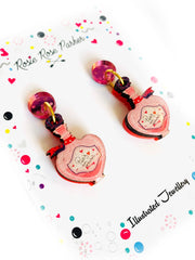 Quirks! Earrings Paris Mon Amour Perfume Bottle Statement Earrings