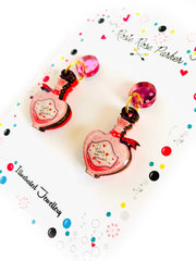 Quirks! Earrings Paris Mon Amour Perfume Bottle Statement Earrings