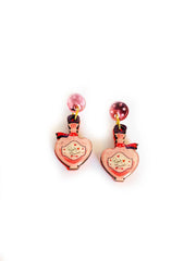 Quirks! Earrings Paris Mon Amour Perfume Bottle Statement Earrings