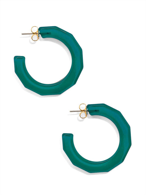 Quirks! Earrings Textured Hoop Earring Dark Teal