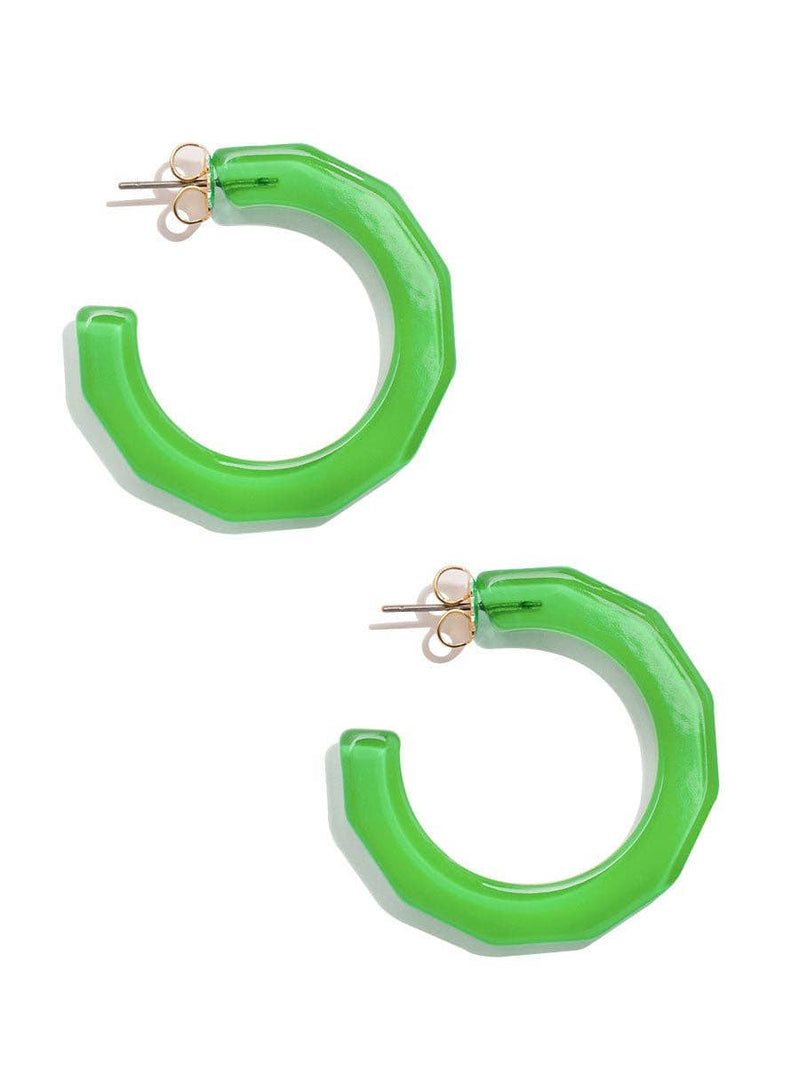 Quirks! Earrings Textured Hoop Earring Green
