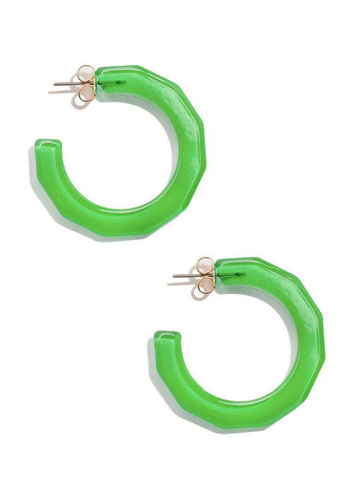 Quirks! Earrings Textured Hoop Earring Green