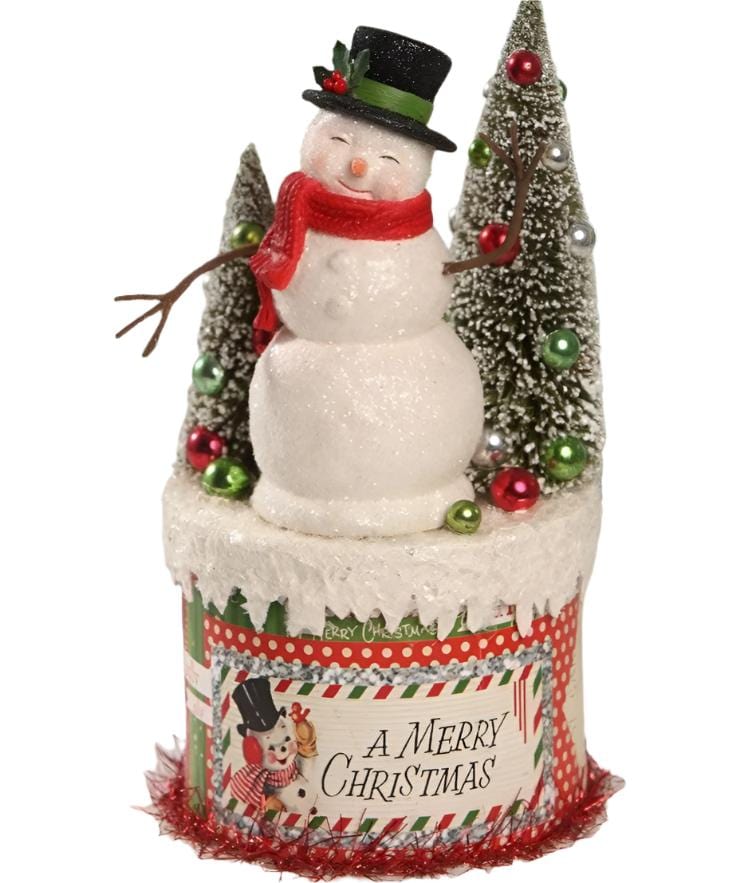 Quirks! figurine Retro Snowman on Box by Bethany Lowe Designs