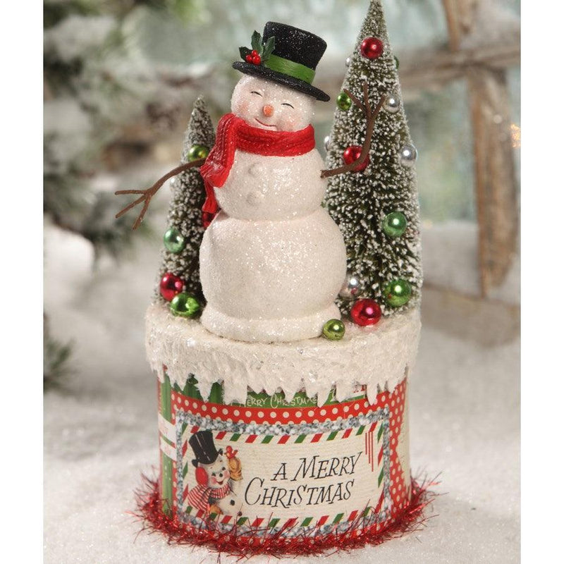 Quirks! figurine Retro Snowman on Box by Bethany Lowe Designs