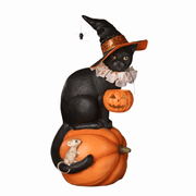 Quirks! Figurines Cat Witch on Pumpkin by Bethany Lowe Designs