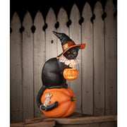 Quirks! Figurines Cat Witch on Pumpkin by Bethany Lowe Designs