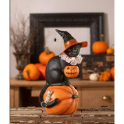 Quirks! Figurines Cat Witch on Pumpkin by Bethany Lowe Designs
