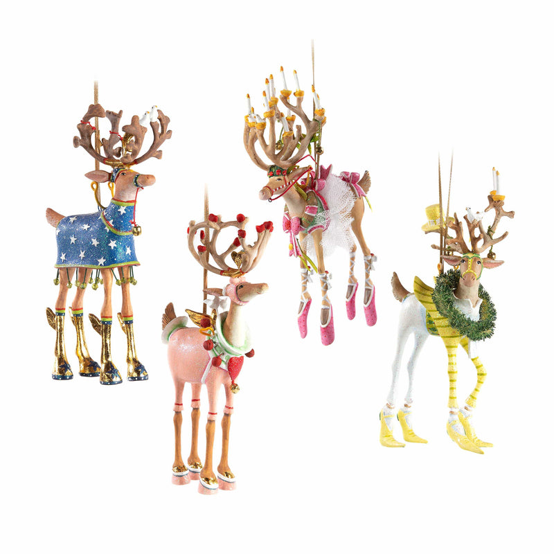 Quirks! Figurines Dash Away Reindeer Ornament Set-B by Patience Brewster