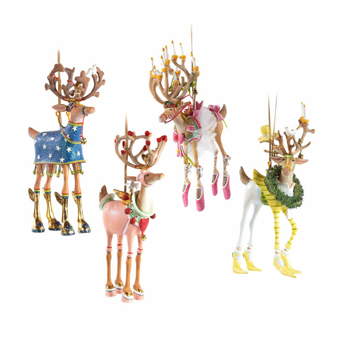 Quirks! Figurines Dash Away Reindeer Ornament Set-B by Patience Brewster