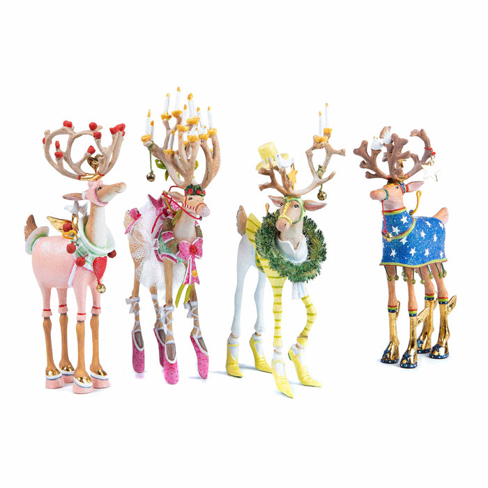 Quirks! Figurines Dash Away Reindeer Ornament Set-B by Patience Brewster