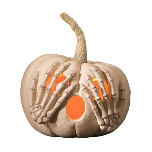 Quirks! Figurines Peek-a-Boo Pumpkin White by Bethany Lowe Designs