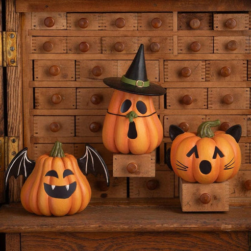 Quirks! Figurines Pumpkin Bat Luminary by Bethany Lowe Designs