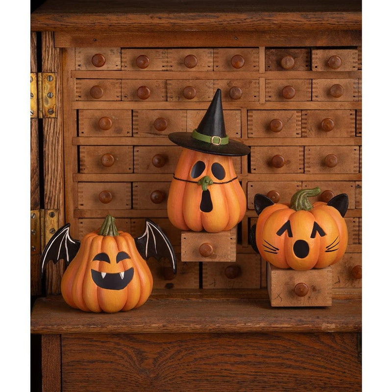 Quirks! Figurines Pumpkin Cat Luminary by Bethany Lowe Designs