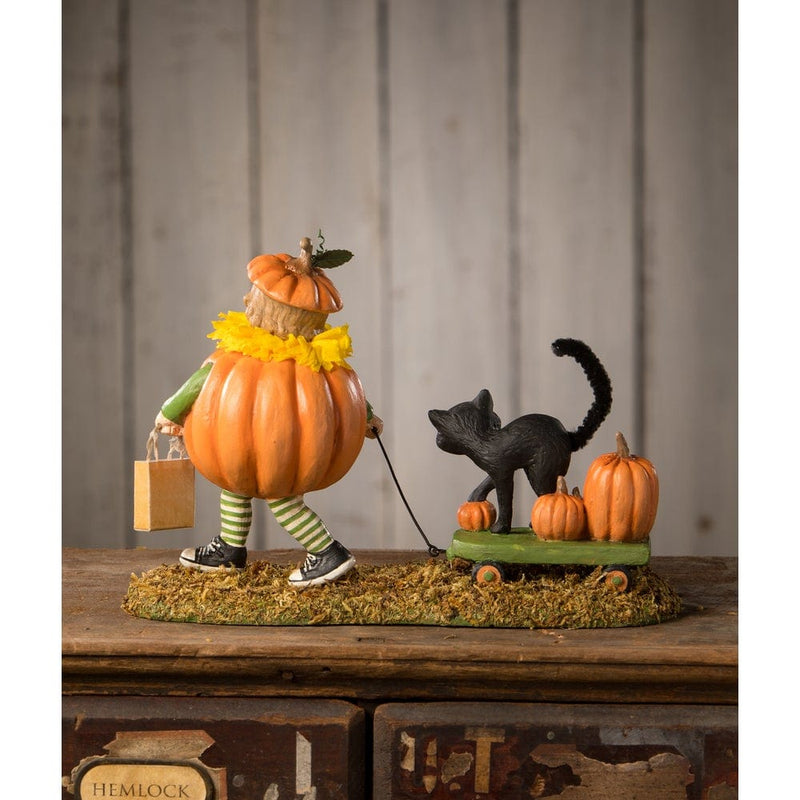 Quirks! Figurines Pumpkin Paige with Wagon by Bethany Lowe Designs