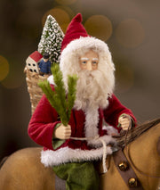 Quirks! Figurines Santa Riding Horse Pull Toy by Bethany Lowe