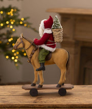 Quirks! Figurines Santa Riding Horse Pull Toy by Bethany Lowe
