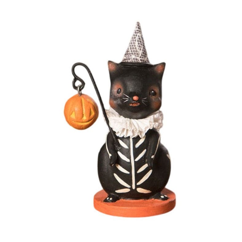 Quirks! Figurines Skeleton Cat with Lantern by Bethany Lowe Designs