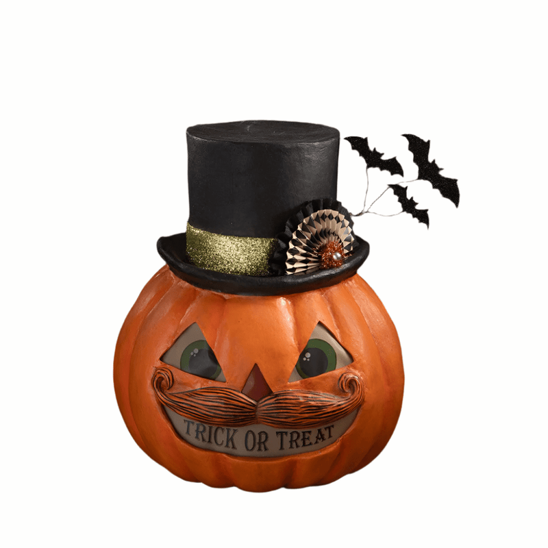 Quirks! Figurines Trick or Treat Pumpkin Stache by Bethany Lowe Designs