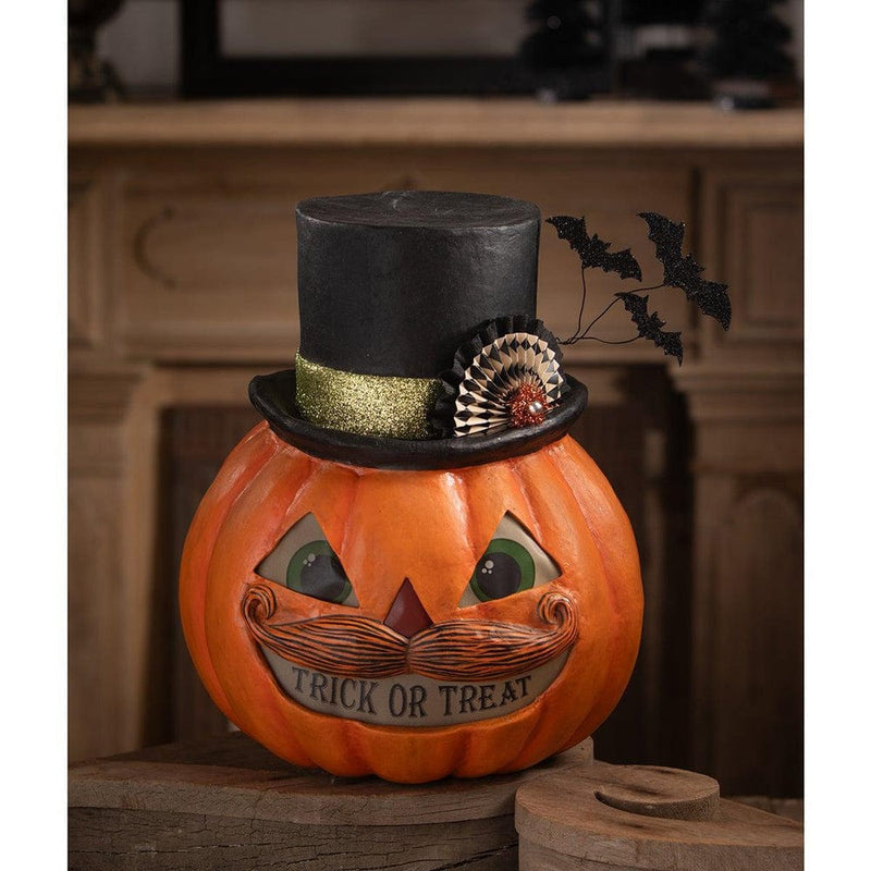 Quirks! Figurines Trick or Treat Pumpkin Stache by Bethany Lowe Designs