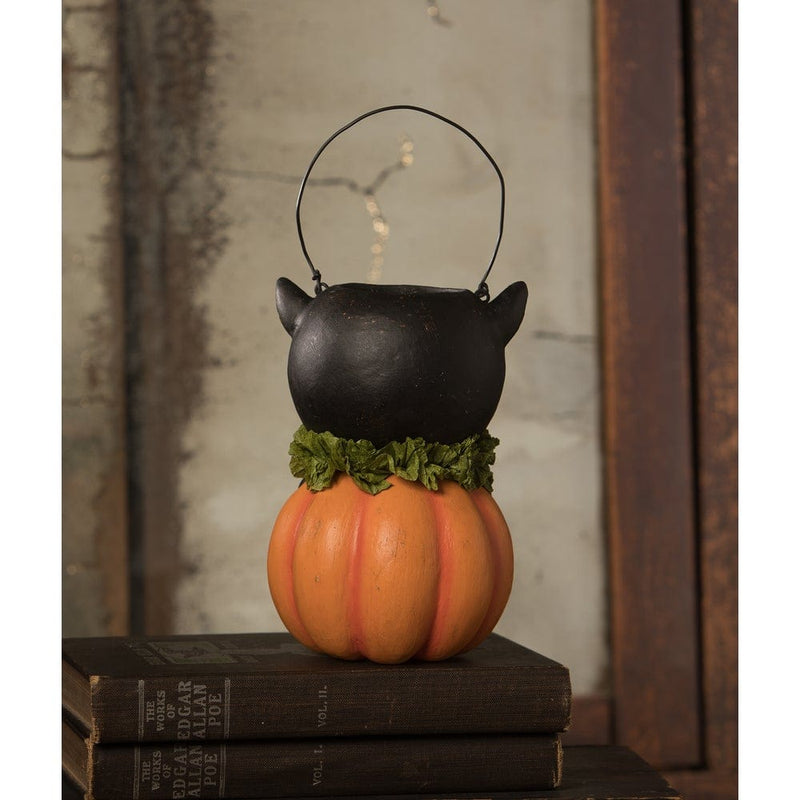 Quirks! Figurines Vintage Black Cat in Pumpkin by Bethany Lowe Designs
