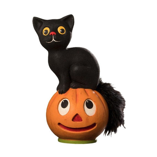 Quirks! Figurines Vintage Seated Cat on Pumpkin by Bethany Lowe Designs