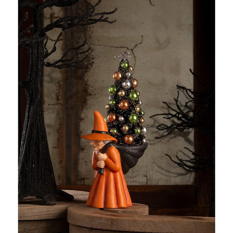 Quirks! Figurines Witch Carrying Tree by Bethany Lowe Designs