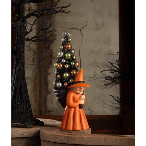 Quirks! Figurines Witch Carrying Tree by Bethany Lowe Designs