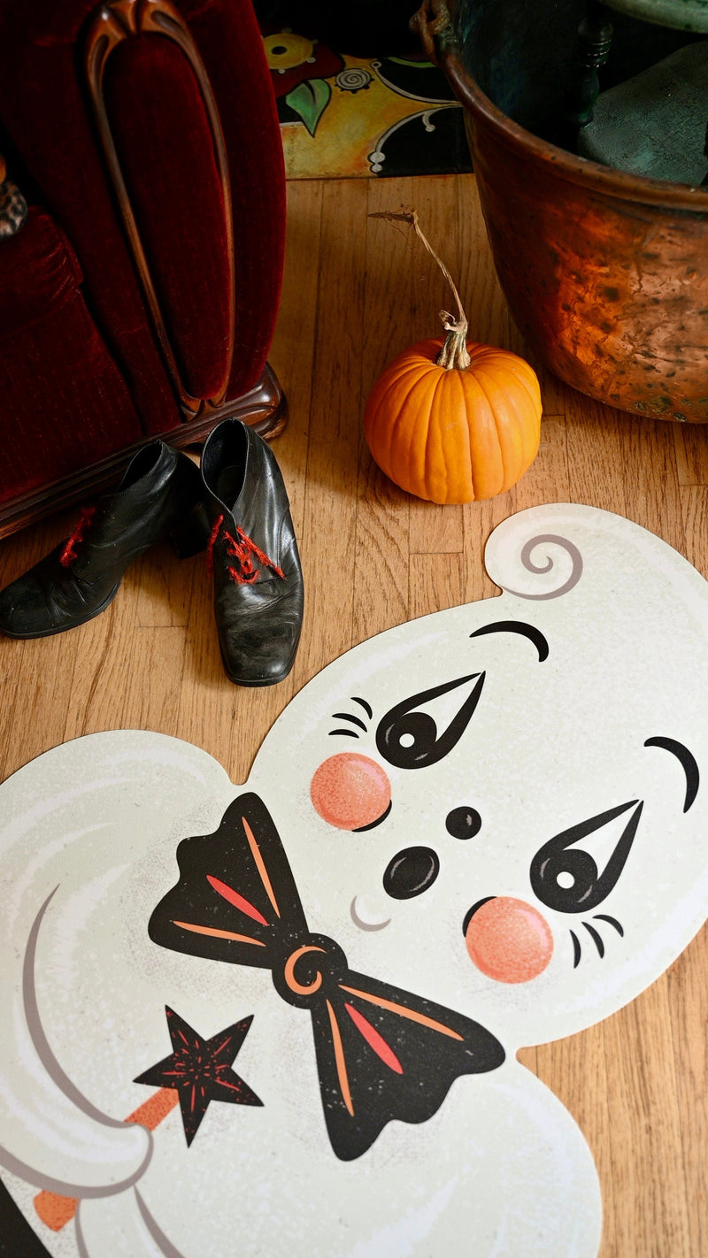 Quirks! floor mat Ghostie in Caudron 56" Die Cut Vinyl Halloween Floor Decor by Johanna Parker