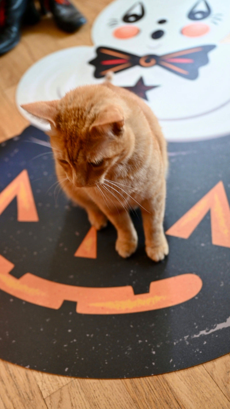 Quirks! floor mat Ghostie in Caudron 56" Die Cut Vinyl Halloween Floor Decor by Johanna Parker