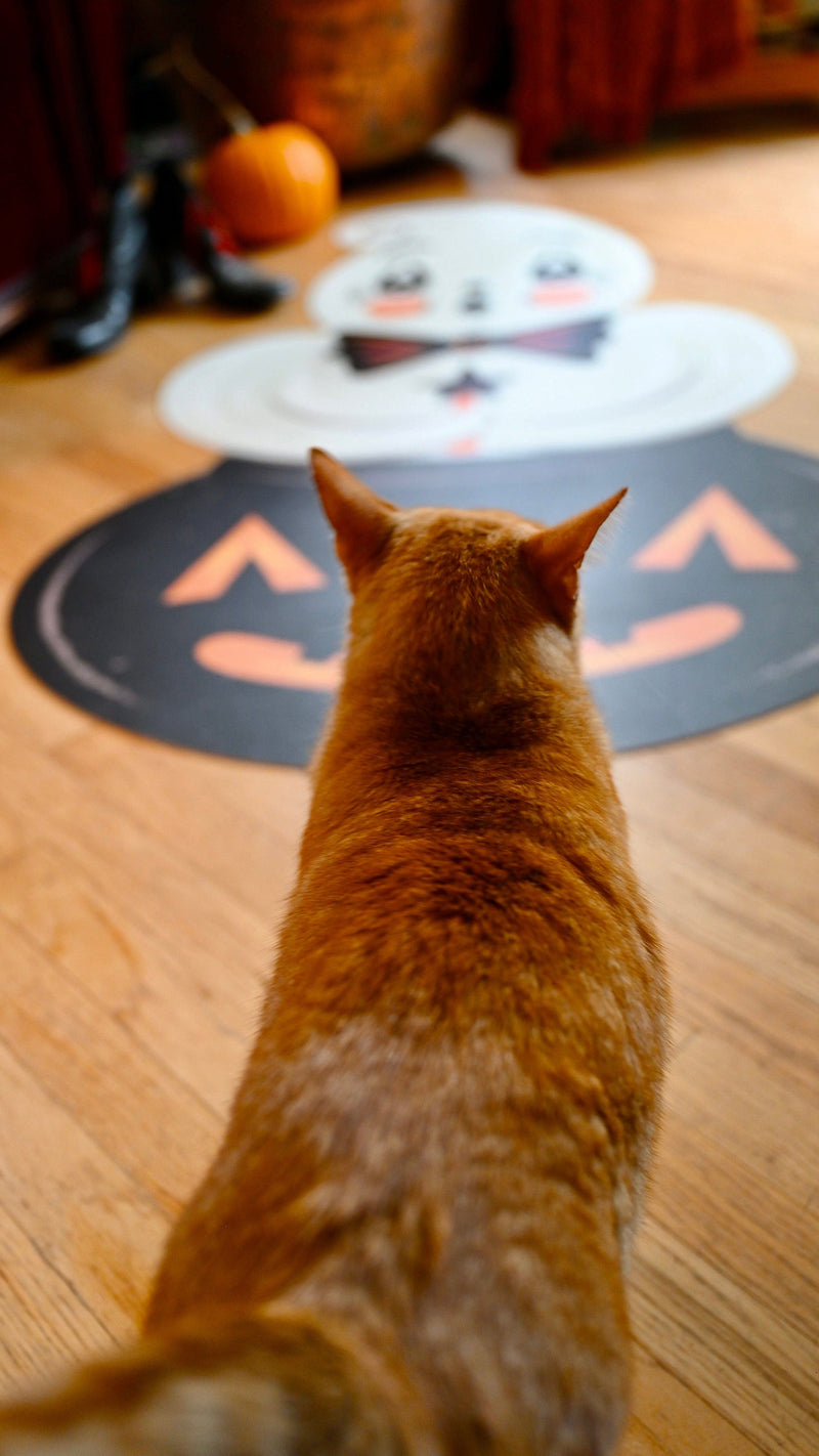 Quirks! floor mat Ghostie in Caudron 56" Die Cut Vinyl Halloween Floor Decor by Johanna Parker