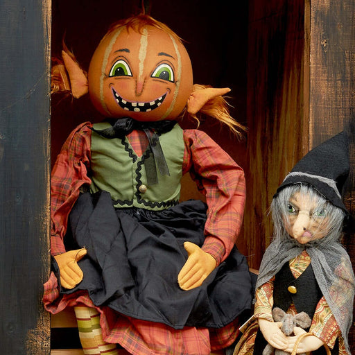 Quirks! Gathered Traditions Halloween by Joe Spencer Georgette Pumpkin Girl Gathered Traditions Art Doll by Joe Spencer