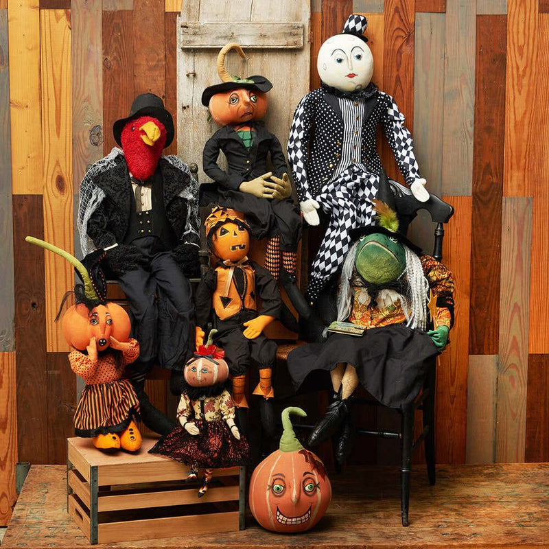 Quirks! Gathered Traditions Halloween by Joe Spencer Penelope Pumpkin Head Girl Gathered Traditions Art Doll by Joe Spencer