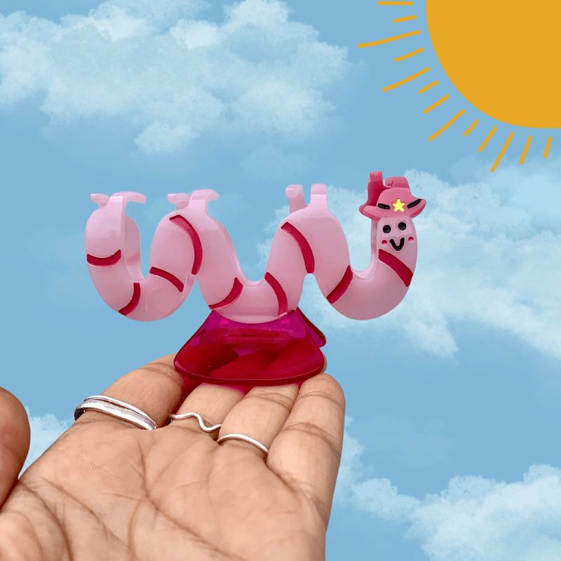 Quirks! Hair Clips Cowboy Worm Acetate Hair Claw