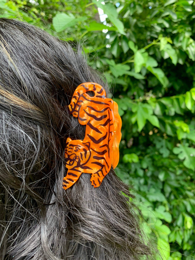 Quirks! Hair Clips Tiger Acetate Hair Claw 