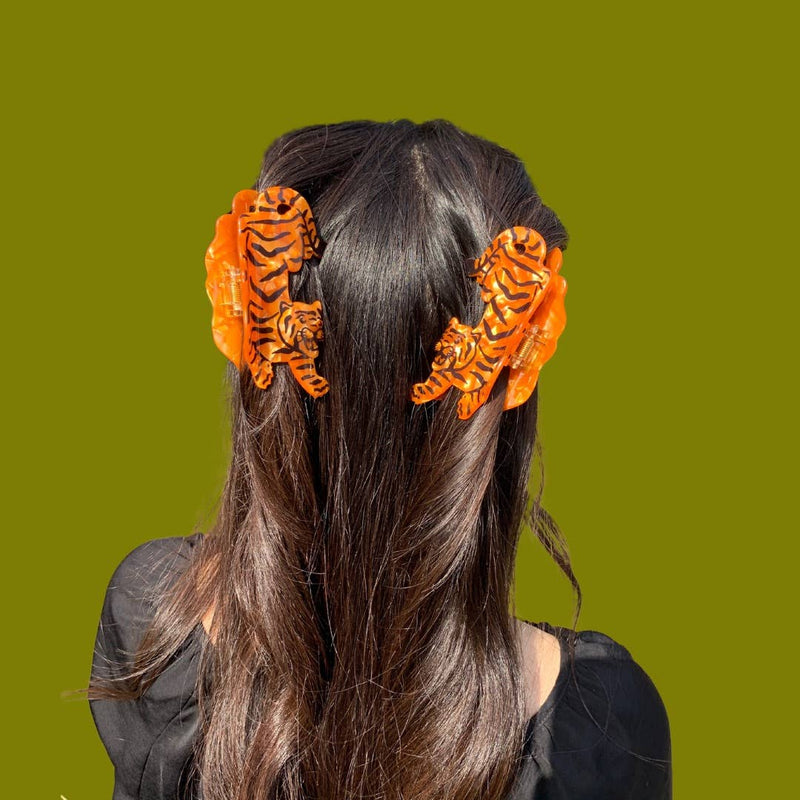 Quirks! Hair Clips Tiger Acetate Hair Claw 