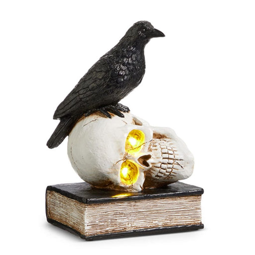 Quirks! Halloween 10" Lighted Nevermore Raven And Skull