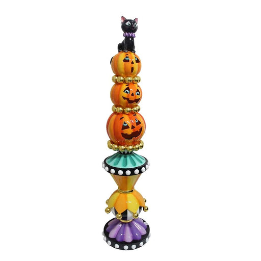 Quirks! Halloween, Seasonal Decor Halloween Carnival Pumpkin Topiary Stack with LED by December Diamonds