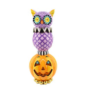 Quirks! Halloween, Seasonal Decor Halloween Carnival Purple Owl standing on Pumpkin Decor by December Diamonds
