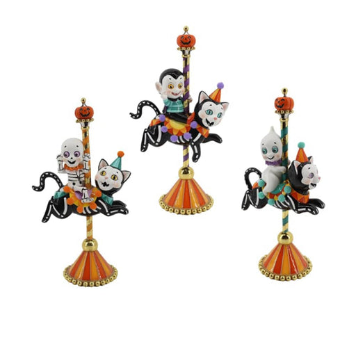 Quirks! Halloween, Seasonal Decor Halloween Carnival Set of 3 Carousel Kids in Costumes by December Diamonds