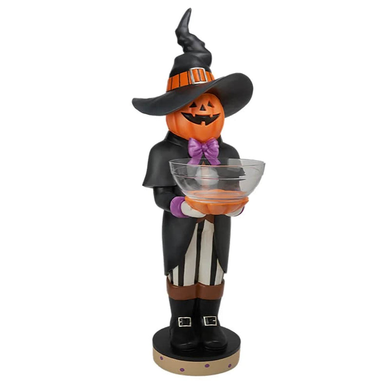 Quirks! Halloween, Seasonal Decor Jack O Lantern Butler with Candy Bowl by December Diamonds