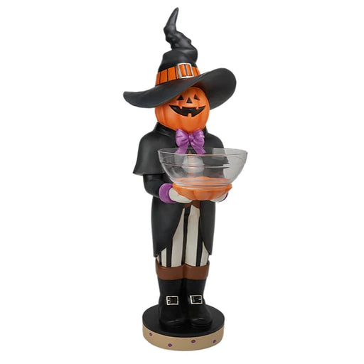Quirks! Halloween, Seasonal Decor Jack O Lantern Butler with Candy Bowl by December Diamonds